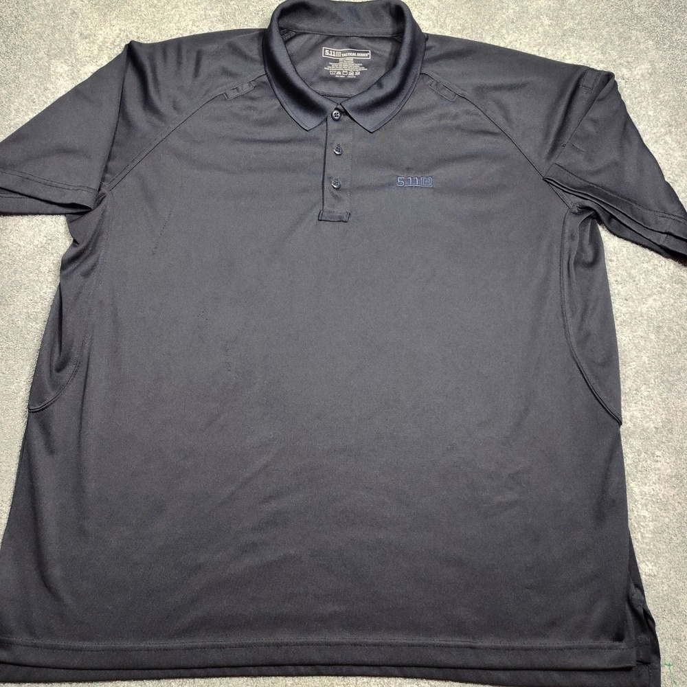 5.11 Tactical Polo Shirt Mens 2XL Black Short Sleeve Workwear Performance